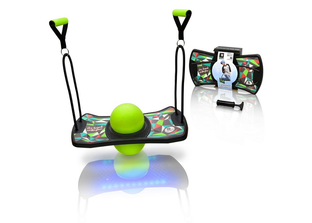 Slackers Sky Board LED Balance Bounce Board - Wobble Board with Handles for Kids Active Play & Coordination Training | BolderPlay