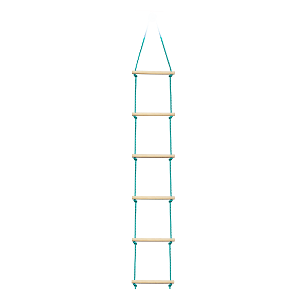 Slackers 8 ft Ninja Rope Ladder Attachment - Slackline Obstacle Course Ladder for Kids Backyard Play (Open Box) | Bolderplay